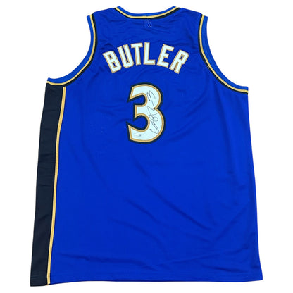Caron Butler Autographed Washington (Blue #3) Custom Stitched Jersey - JSA