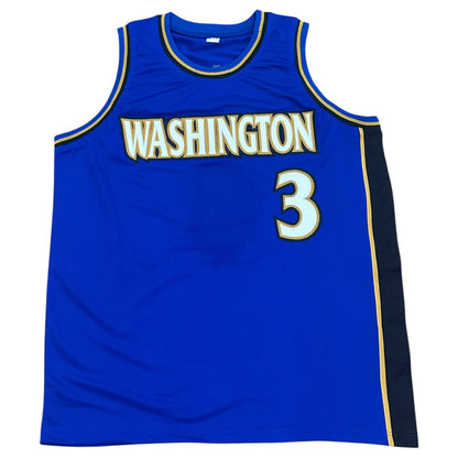 Caron Butler Autographed Washington (Blue #3) Custom Stitched Jersey - JSA