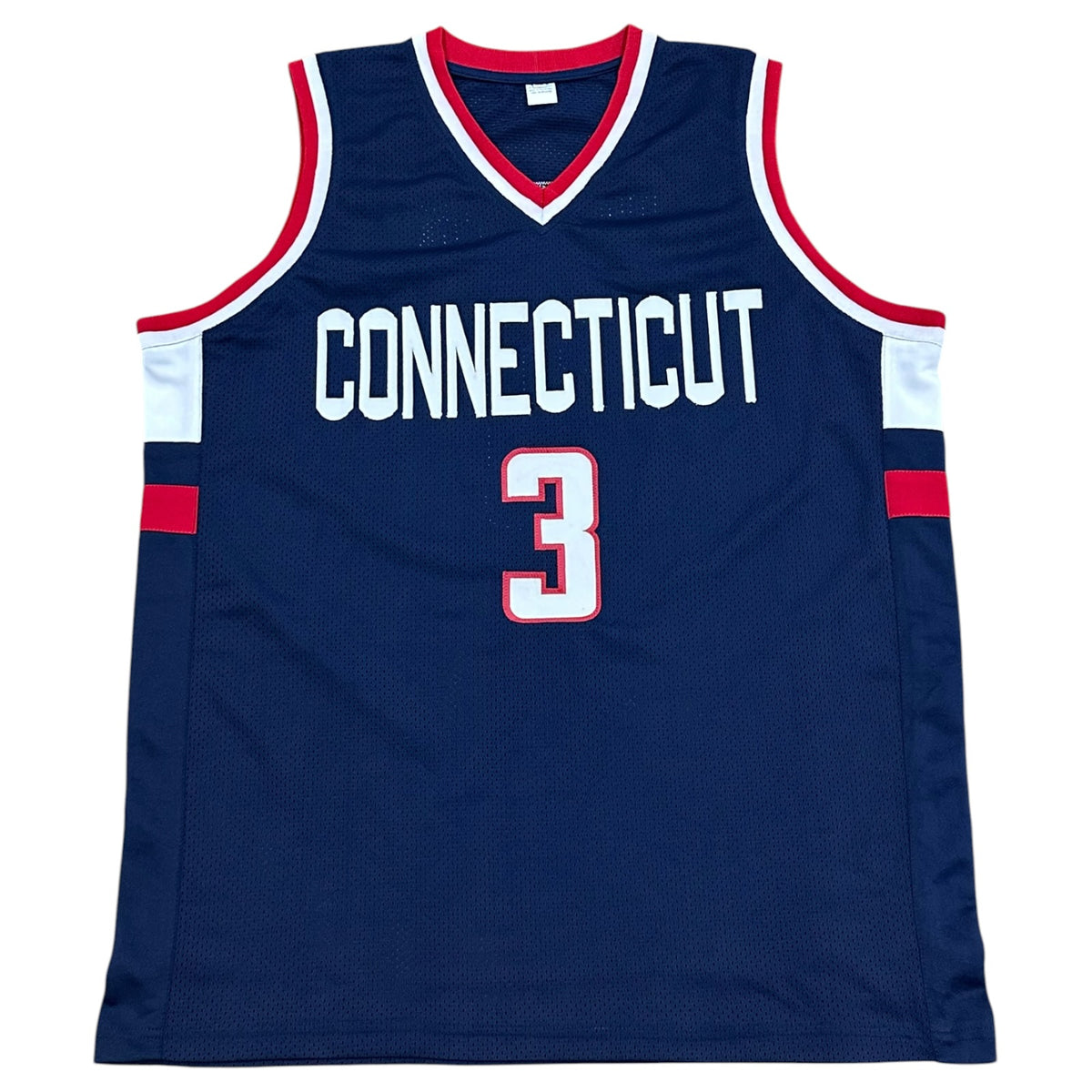 Caron Butler Autographed UConn (Navy #3) Custom Stitched Jersey - JSA