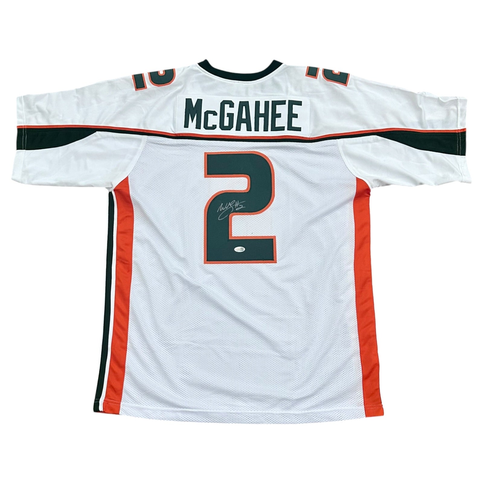 Willis McGahee Autographed Miami (White #2) Custom Jersey - JSA