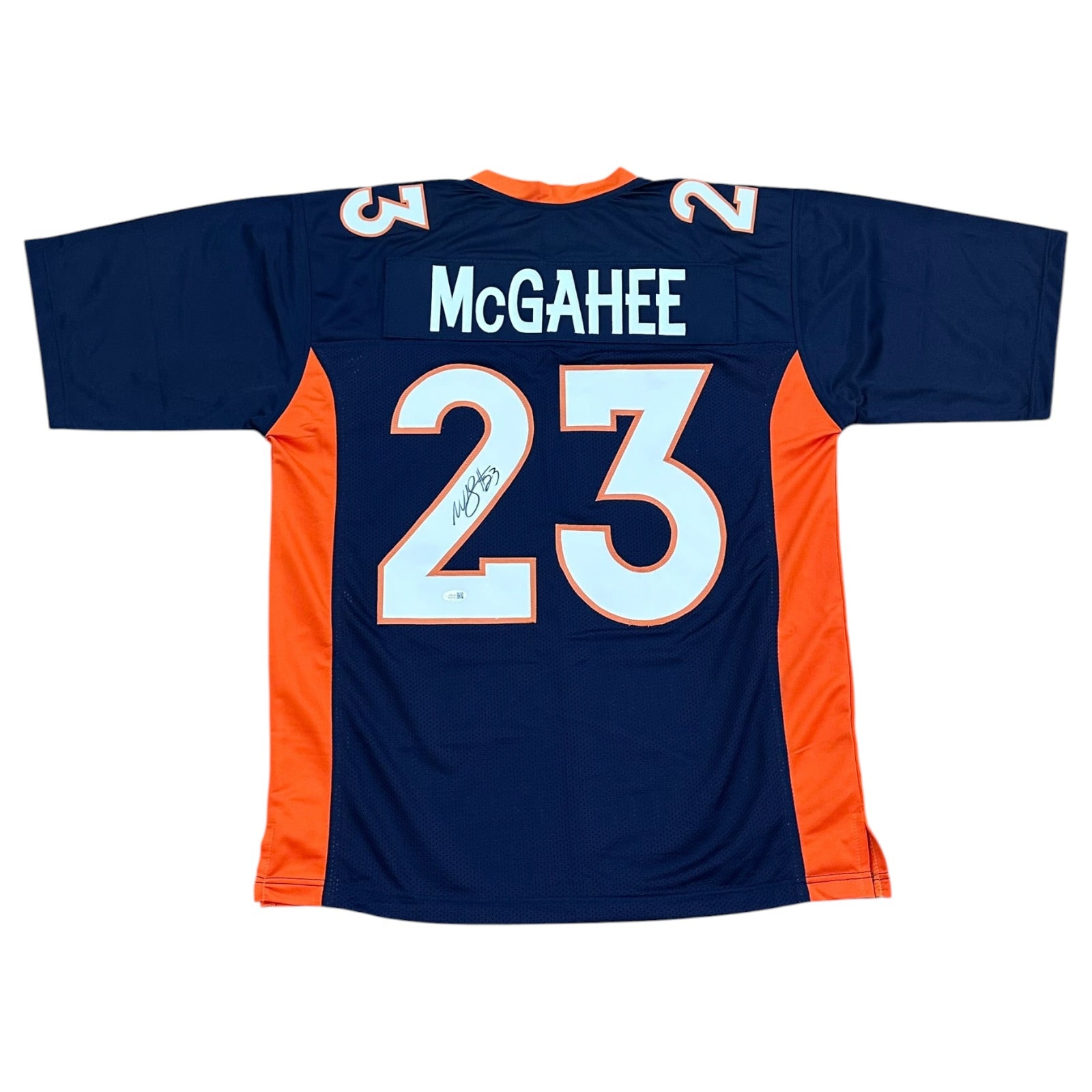 Willis McGahee Autographed Denver (Navy #23) Custom Stitched Jersey- JSA