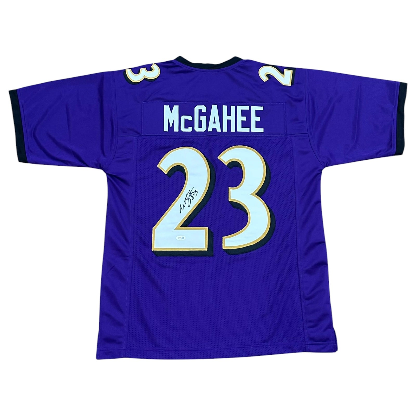 Willis McGahee Autographed Baltimore (Purple #23) Custom Stitched Jersey - JSA