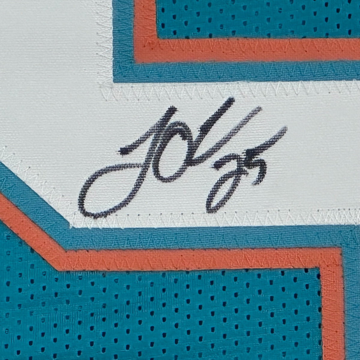 Louis Oliver Autographed Miami (Aqua #25) Custom Stitched Jersey - JSA