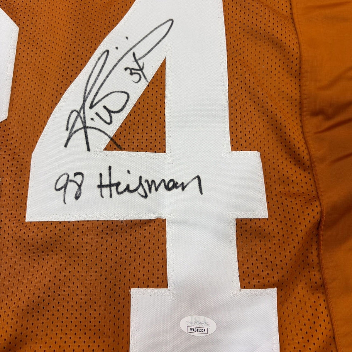Ricky Williams Autographed Texas Longhorns (Orange #34) Custom Jersey w/ “98 Heisman"