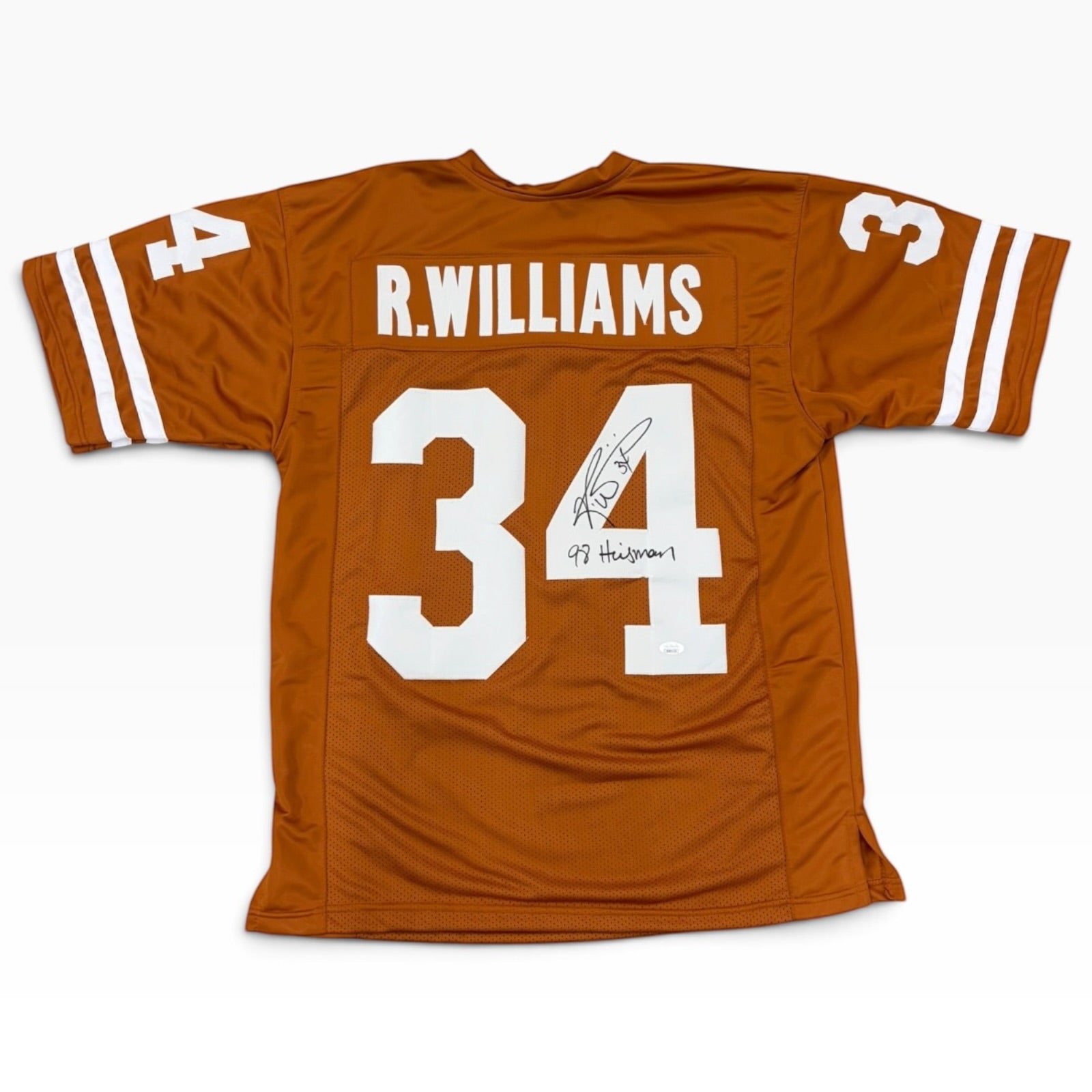 Ricky Williams Autographed Texas Longhorns (Orange #34) Custom Jersey w/ “98 Heisman