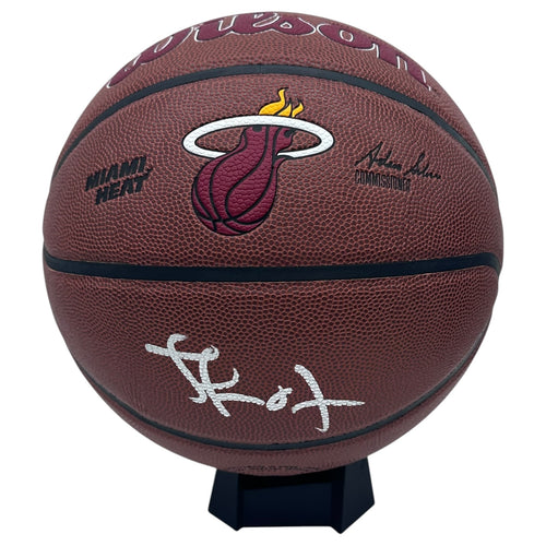 Lamar Odom Autographed Miami Heat Logo Basketball - JSA