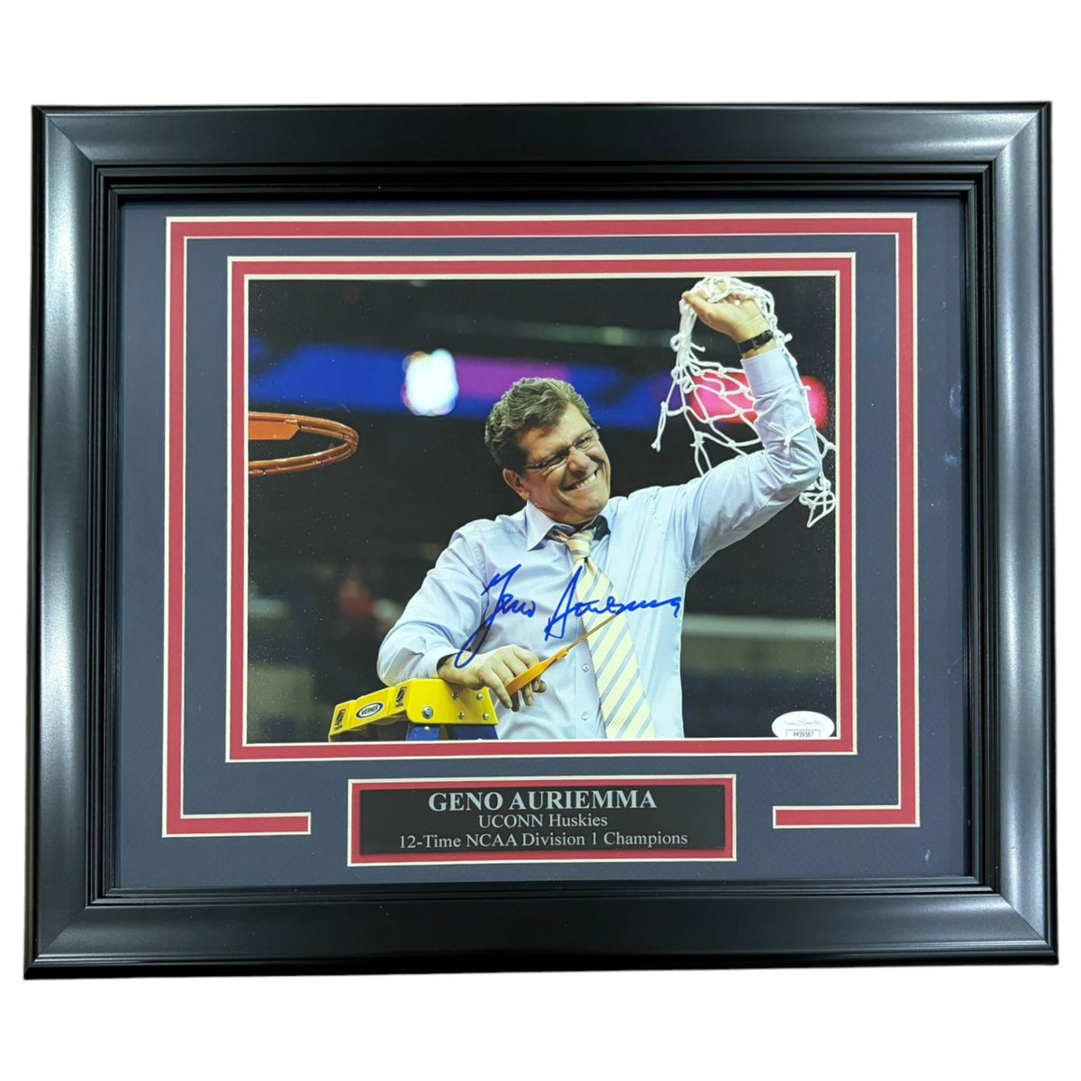Geno Auriemma Autographed UCONN Huskies Deluxe Framed 8x10 Photo - Beckett