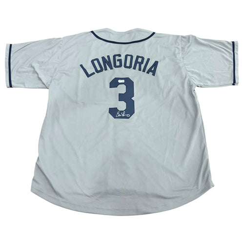 Evan Longoria Autographed Tampa Bay (Grey #3) Custom Stitched Jersey - Beckett