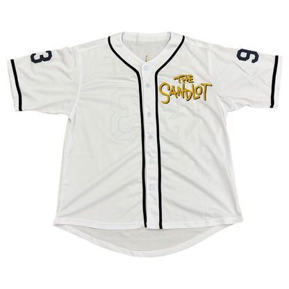 The Sandlot Cast Autographed (White #93) Custom Baseball Jersey - 7 Signatures - JSA