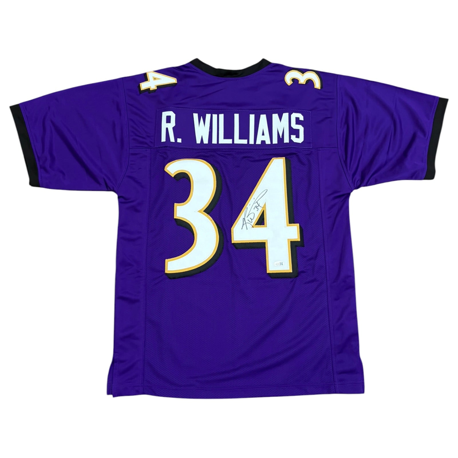 Ricky Williams Autographed Baltimore (Purple #34) Custom Stitched Jersey - JSA