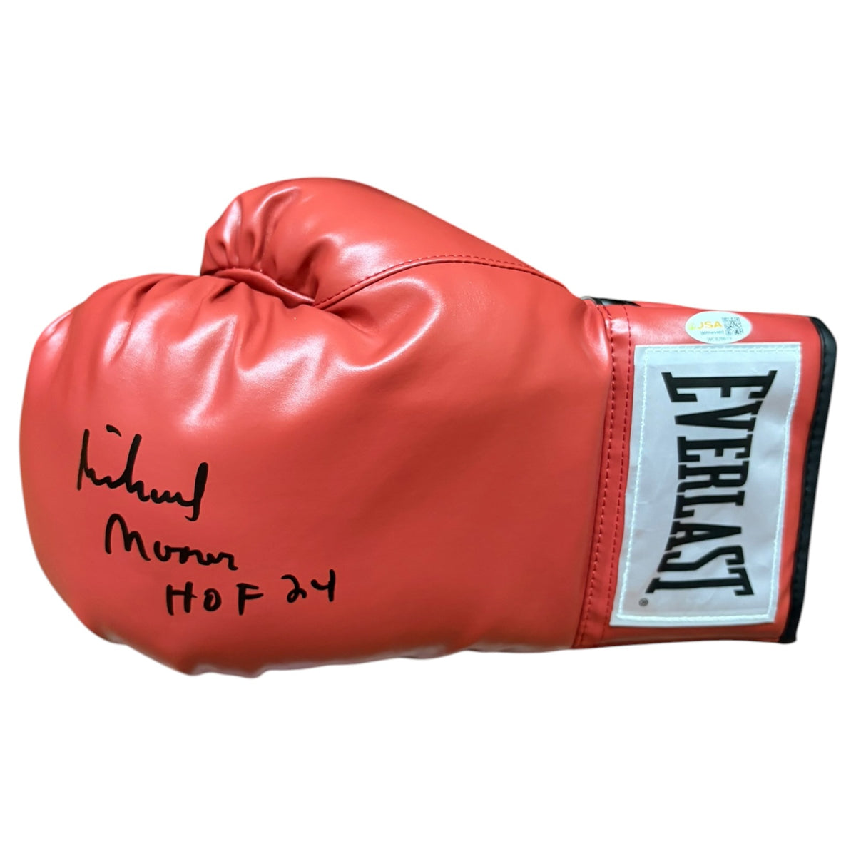 Michael Moorer Autographed Red Everlast Boxing Glove - JSA