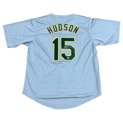 Tim Hudson Autographed Oakland (Grey #15) Custom Jersey - JSA