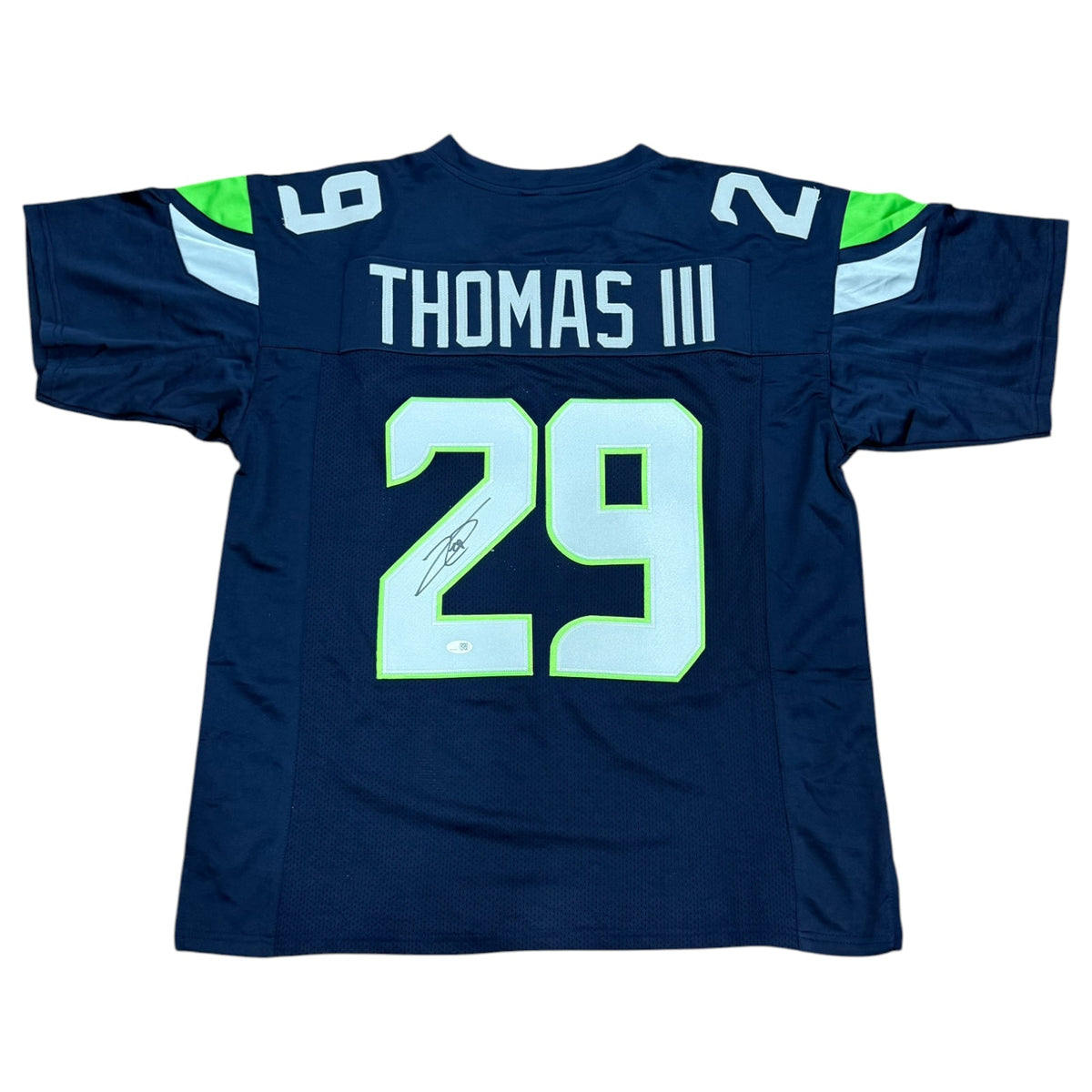 Earl Thomas II Autographed Seattle Seahawks (Navy Blue #29) Custom Jersey - JSA