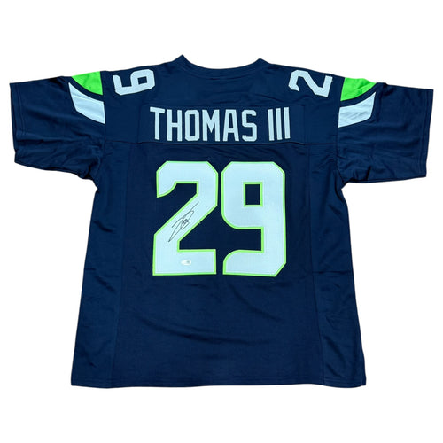 Earl Thomas II Autographed Seattle Seahawks (Navy Blue #29) Custom Jersey - JSA