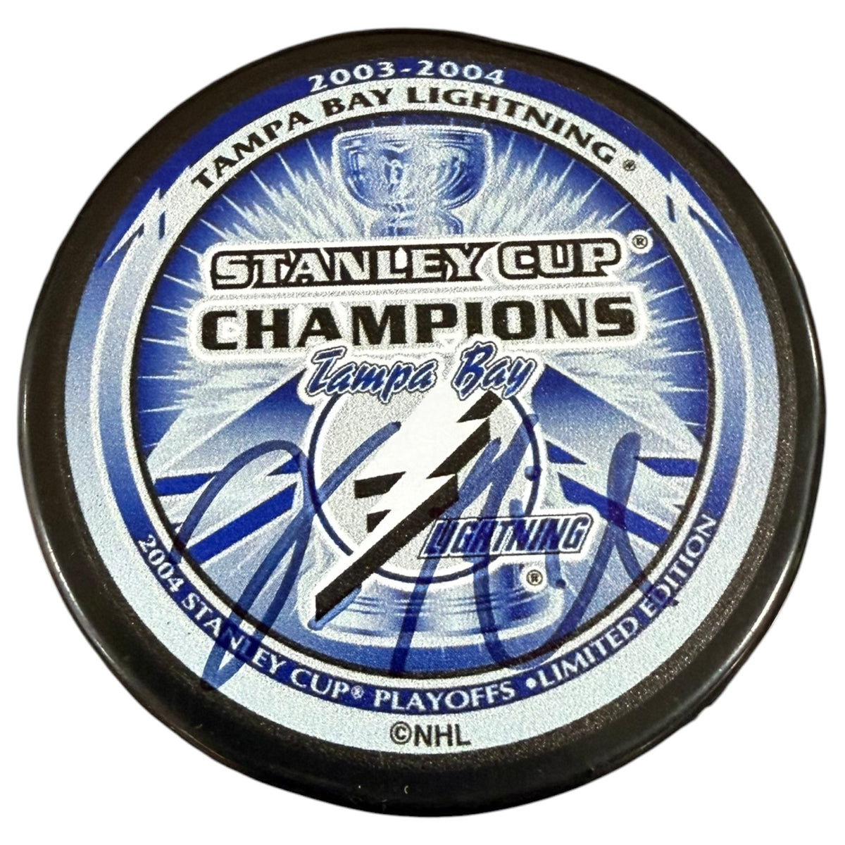 Vincent Lecavalier Autographed Tampa Bay Lightning Hockey Puck
