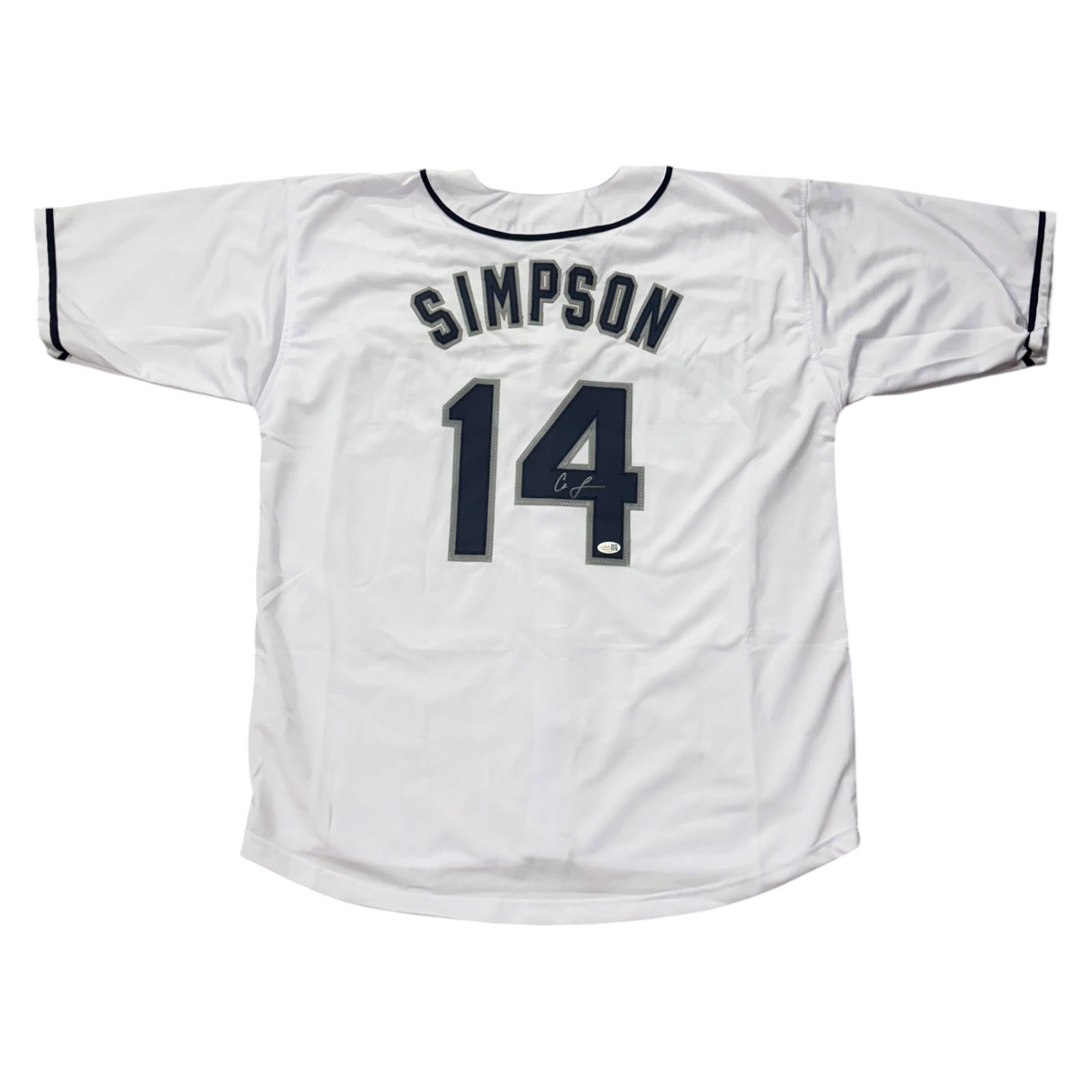 Chandler Simpson Autographed Tampa Bay (White #14) Custom Jersey - Beckett