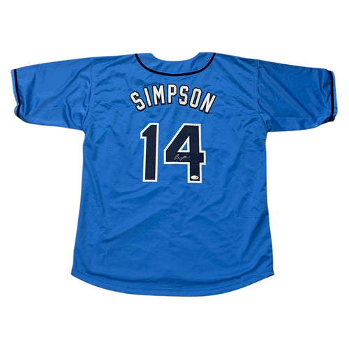 Chandler Simpson Autographed Tampa Bay (Light Blue #14) Custom Jersey - Beckett