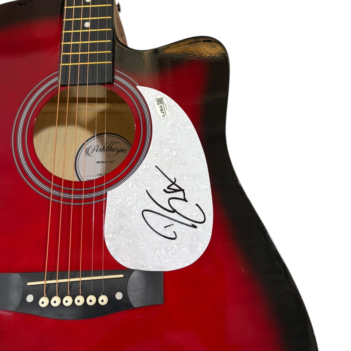 Darius Rucker Red Acoustic Guitar with Autograph - JSA