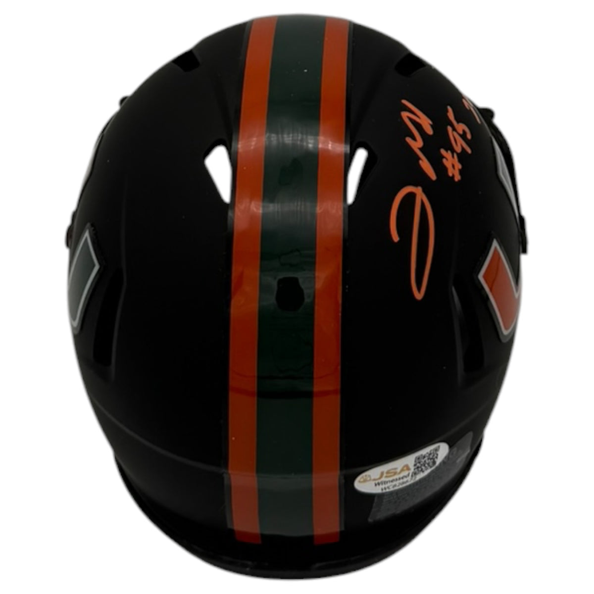 Jerome McDougle Autographed Miami Hurricanes (Black Nights Matte) Mini Helmet - JSA