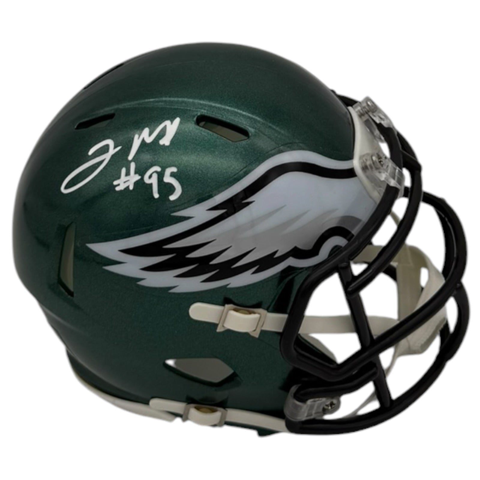 Jerome McDougle Autographed Philadelphia Eagles (Speed) Mini Helmet - JSA