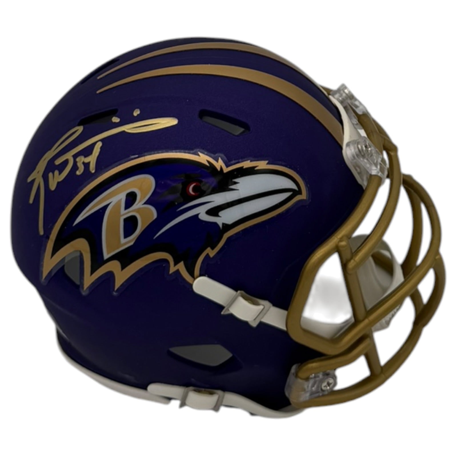 Ricky Williams Autographed Baltimore Ravens (Purple Rising) Mini Helmet - JSA