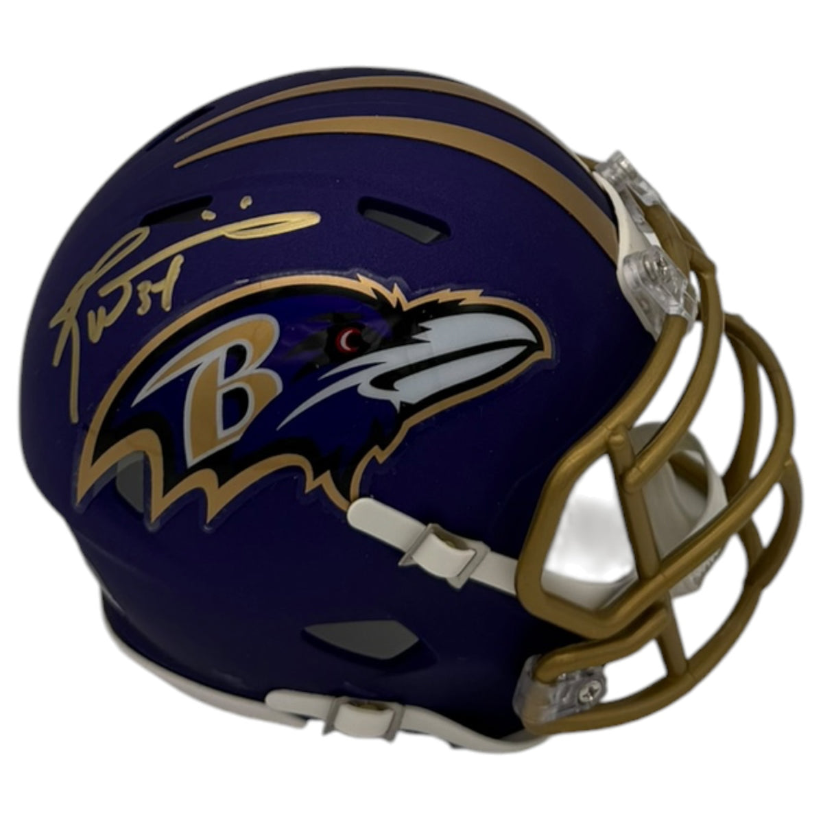 Ricky Williams Autographed Baltimore Ravens (Purple Rising) Mini Helmet - JSA