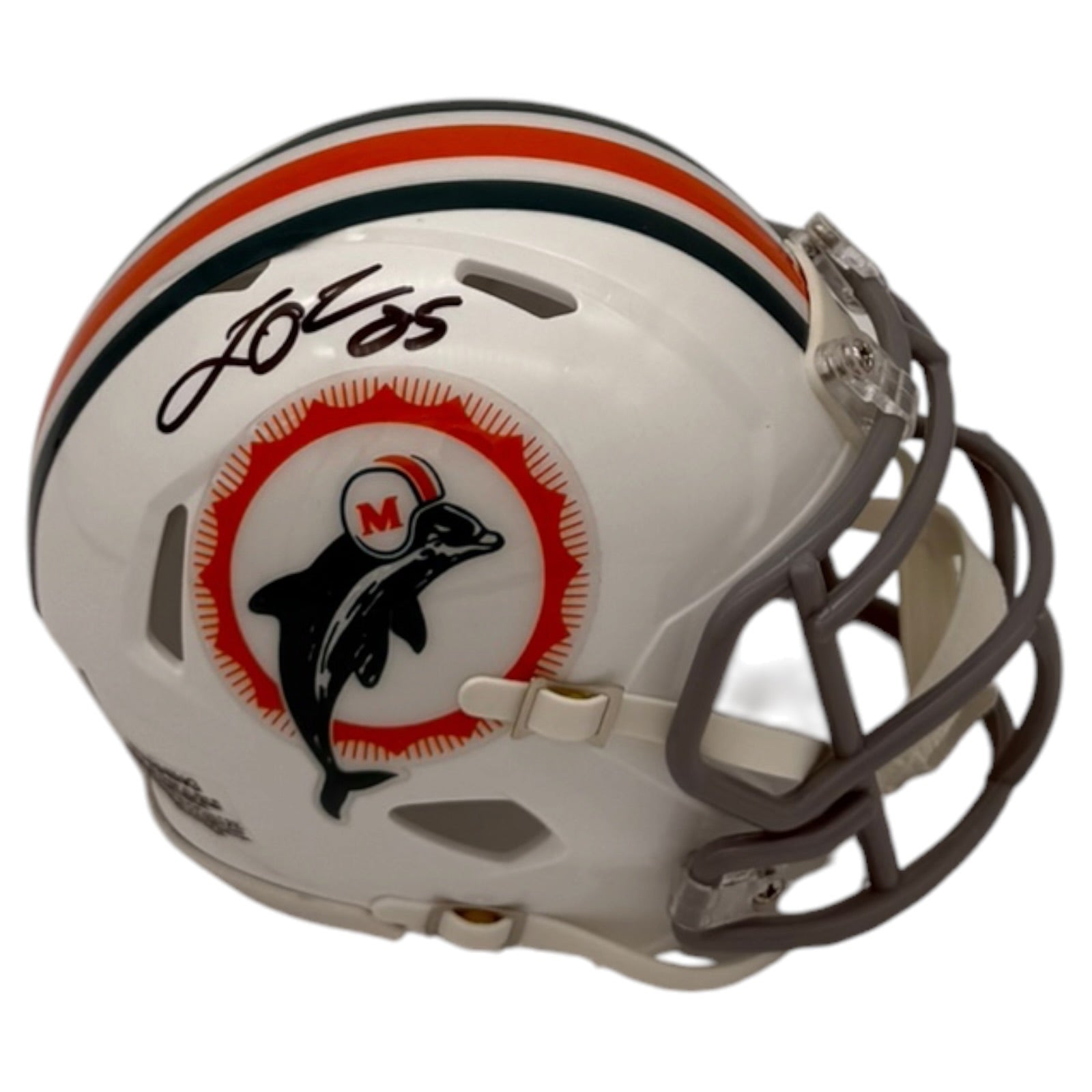 Louis Oliver Autographed Miami Dolphins (Speed) Mini Helmet - JSA