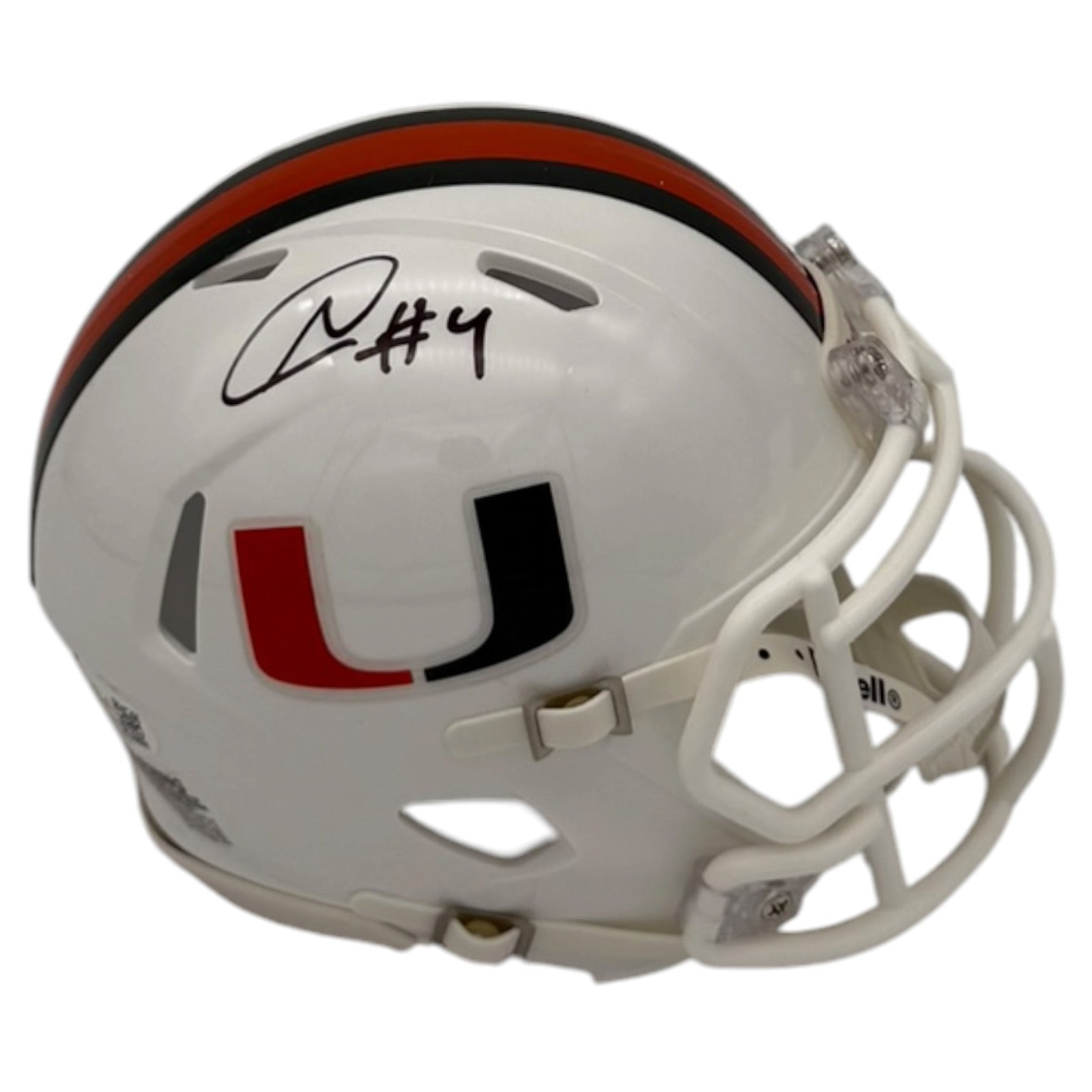 Najeh Davenport Autographed Miami Hurricanes (Speed) Mini Helmet - JSA