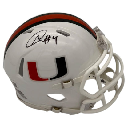Najeh Davenport Autographed Miami Hurricanes (Speed) Mini Helmet - JSA