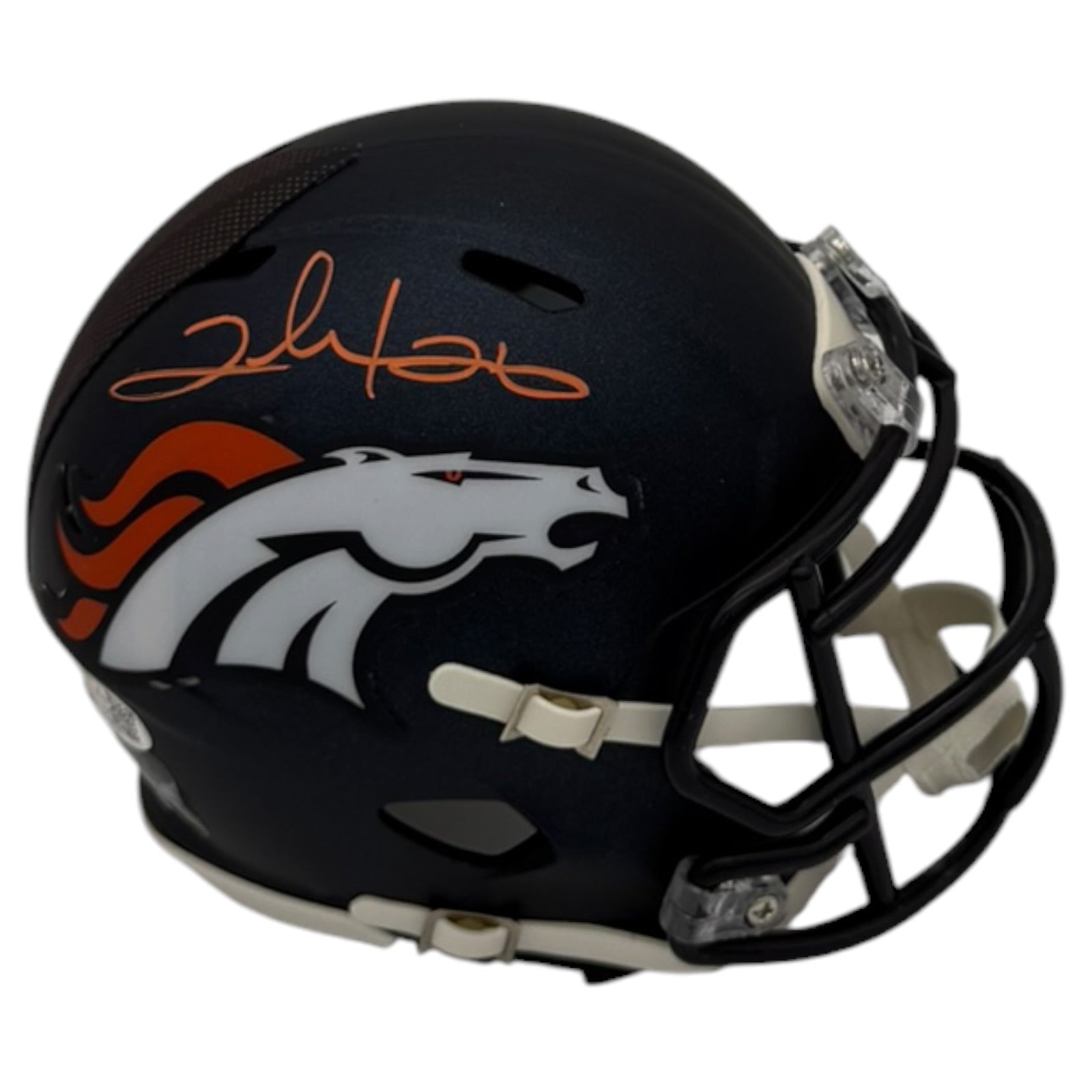 Clinton Portis Autographed Denver Broncos (Speed) Mini Helmet - JSA