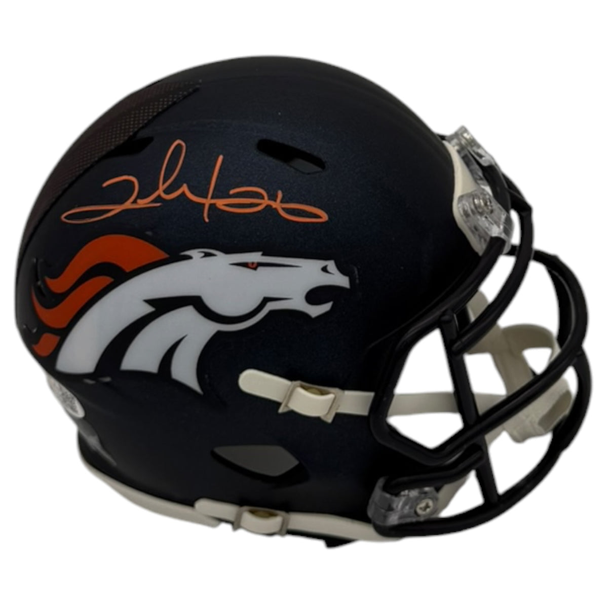 Clinton Portis Autographed Denver Broncos (Speed) Mini Helmet - JSA