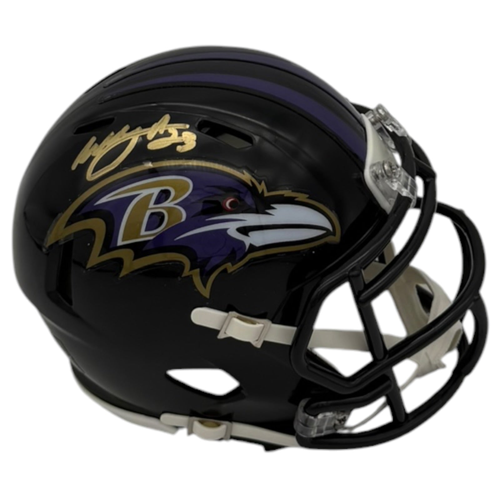 Willis McGahee Autographed Baltimore Ravens (Speed) Mini Helmet - JSA