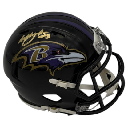Willis McGahee Autographed Baltimore Ravens (Speed) Mini Helmet - JSA