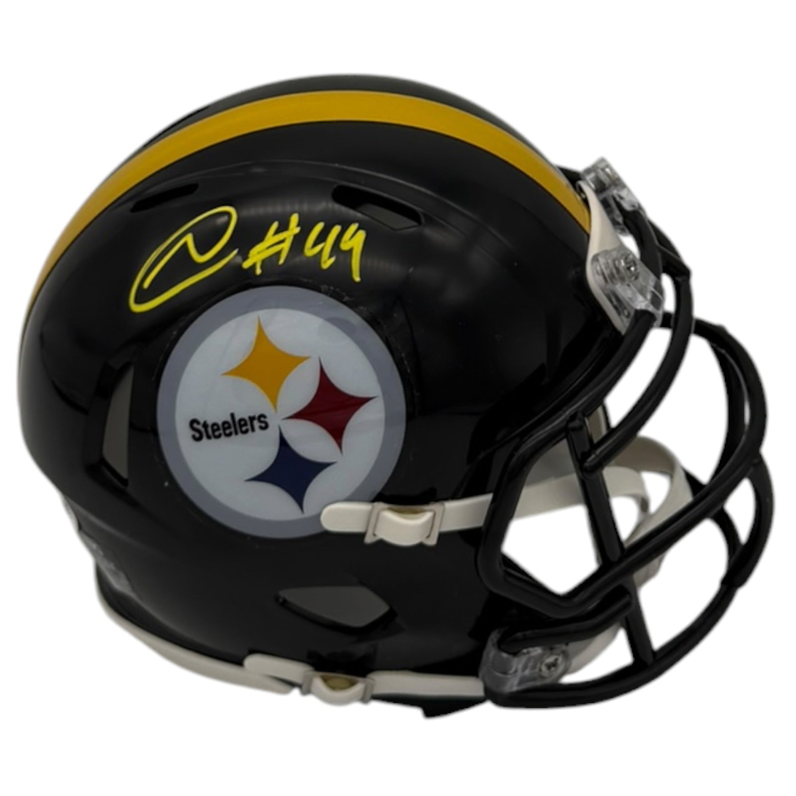 Najeh Davenport Autographed Pittsburgh Steelers (Speed) Mini Helmet - JSA