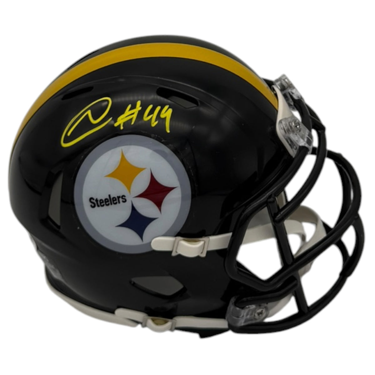 Najeh Davenport Autographed Pittsburgh Steelers (Speed) Mini Helmet - JSA