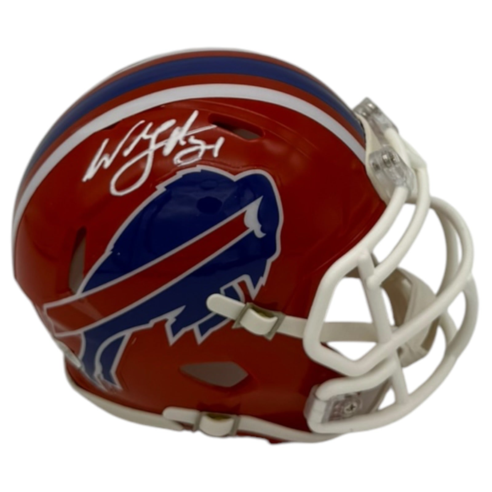 Willis McGahee Autographed Buffalo Bills (Throwback) Mini Helmet - JSA