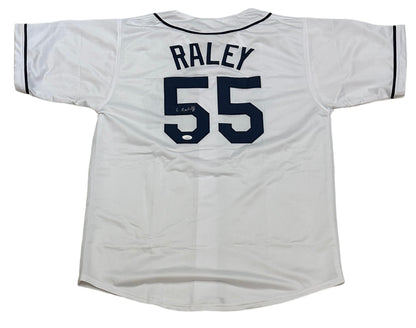 Luke Raley Autographed Tampa Bay (White #55) Custom Jersey - JSA