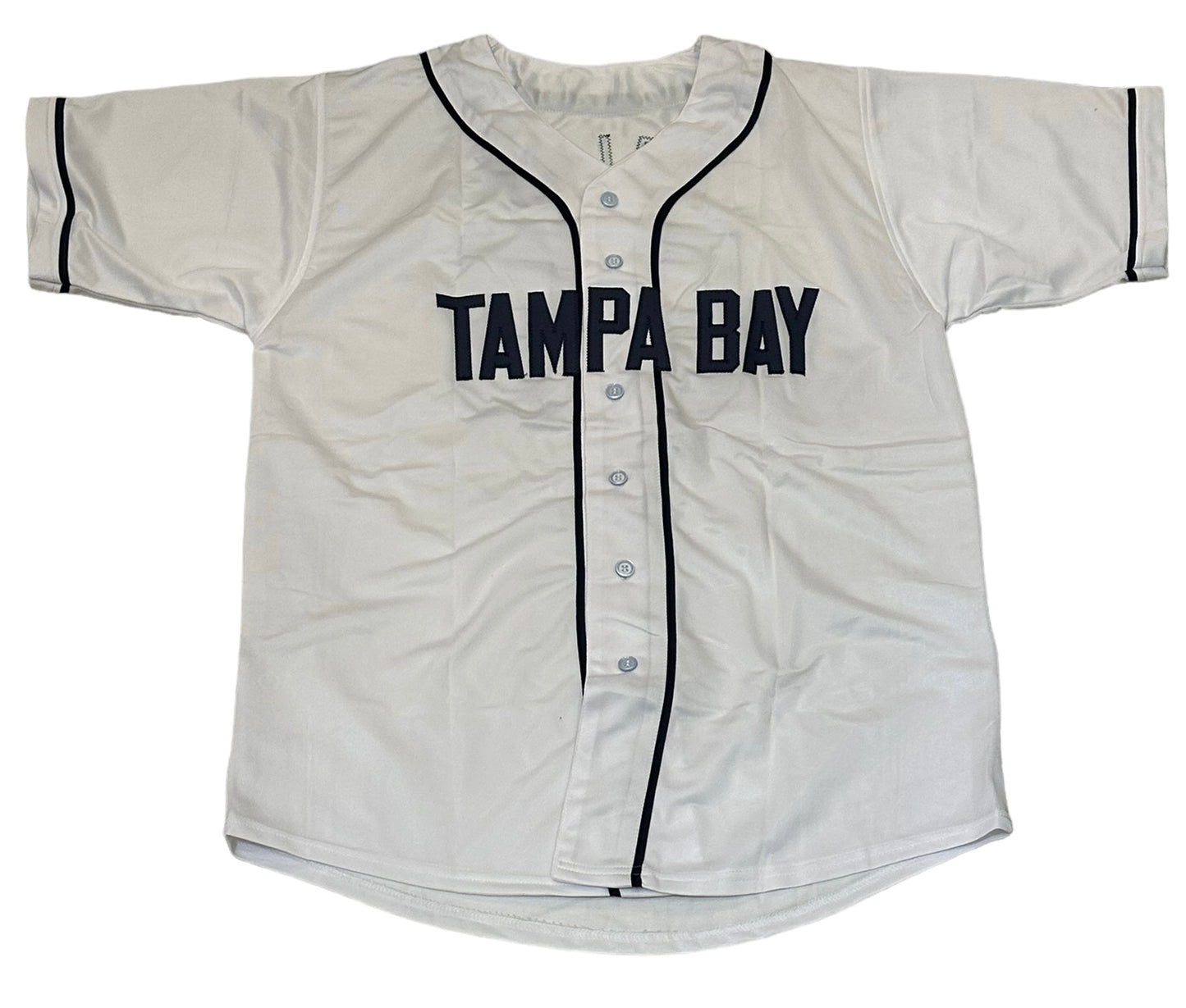 Luke Raley Autographed Tampa Bay (White #55) Custom Jersey - JSA