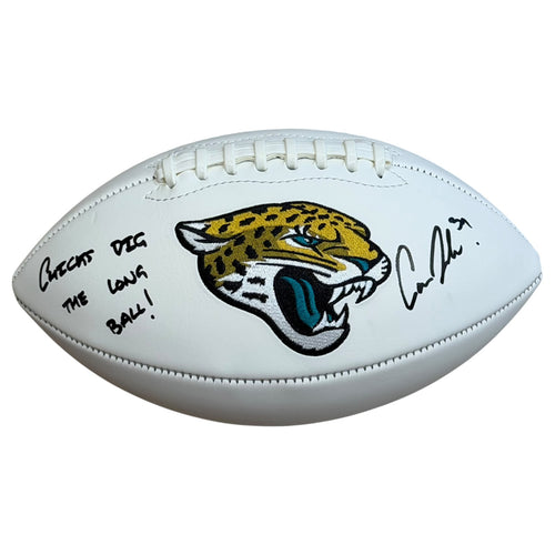 Cam Little Autographed Jacksonville Jaguars Logo Football w/ Chicks Dig The Long Ball - JSA