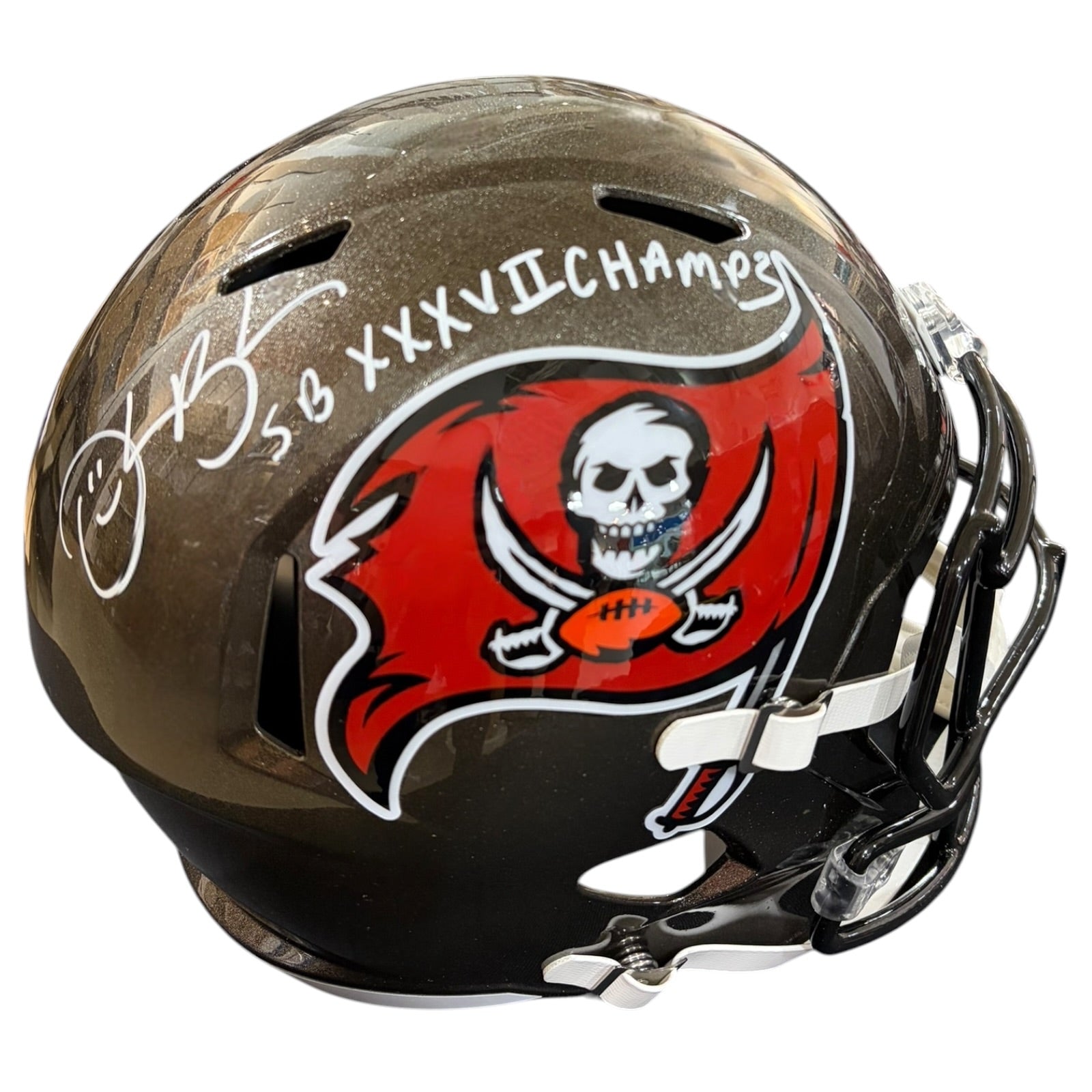 Derrick Brooks Autographed Tampa Bay Buccaneers Deluxe Full-Size Replica Helmet - JSA