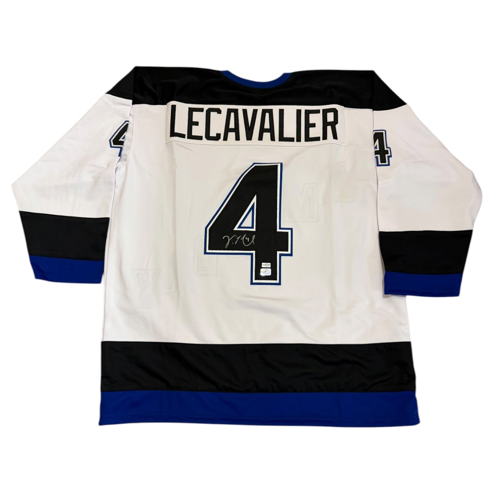 Vincent Lecavalier Autographed Tampa Bay (White #4) Custom Hockey Jersey - YSMS