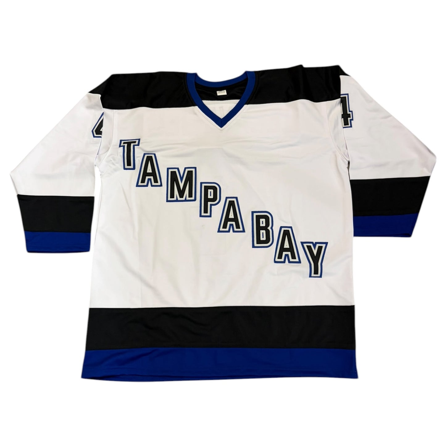 Vincent Lecavalier Autographed Tampa Bay (White #4) Custom Hockey Jersey - YSMS