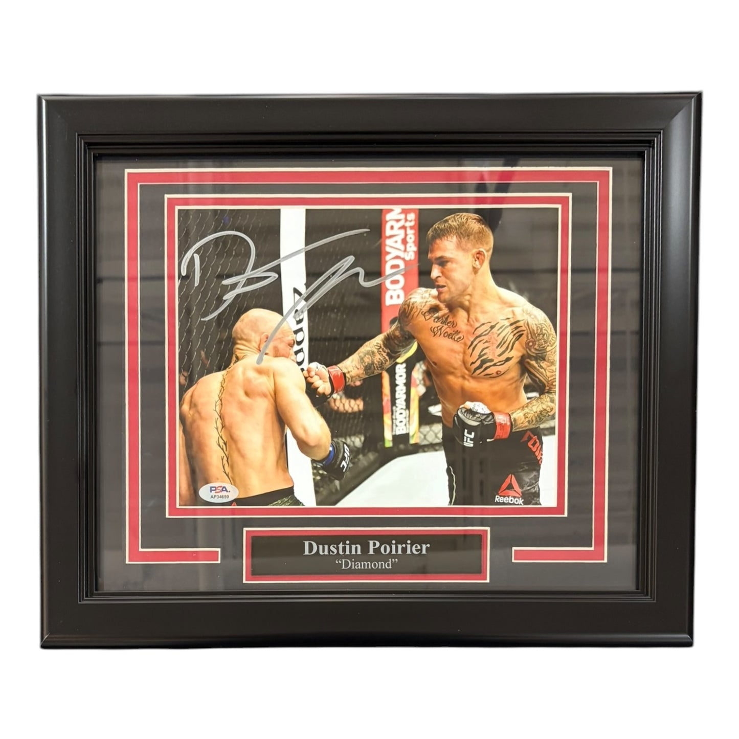 Dustin Poirier Autographed UFC (vs McGregor) Deluxe Framed 8x10 Photo - PSA