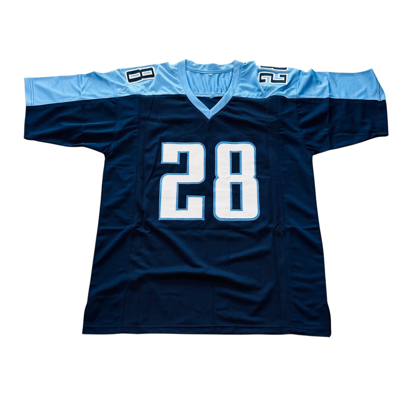 Chris Johnson Autographed Tennessee (Navy Blue #28) Custom Jersey - Beckett