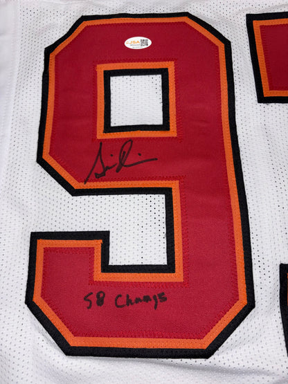 Simeon Rice Autographed Tampa Bay (White #97) Custom Stitched Jersey - JSA