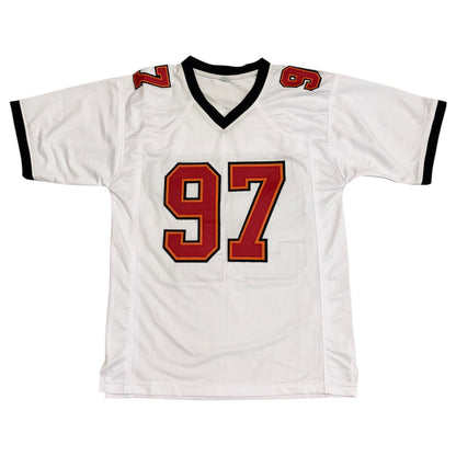 Simeon Rice Autographed Tampa Bay (White #97) Custom Stitched Jersey - JSA