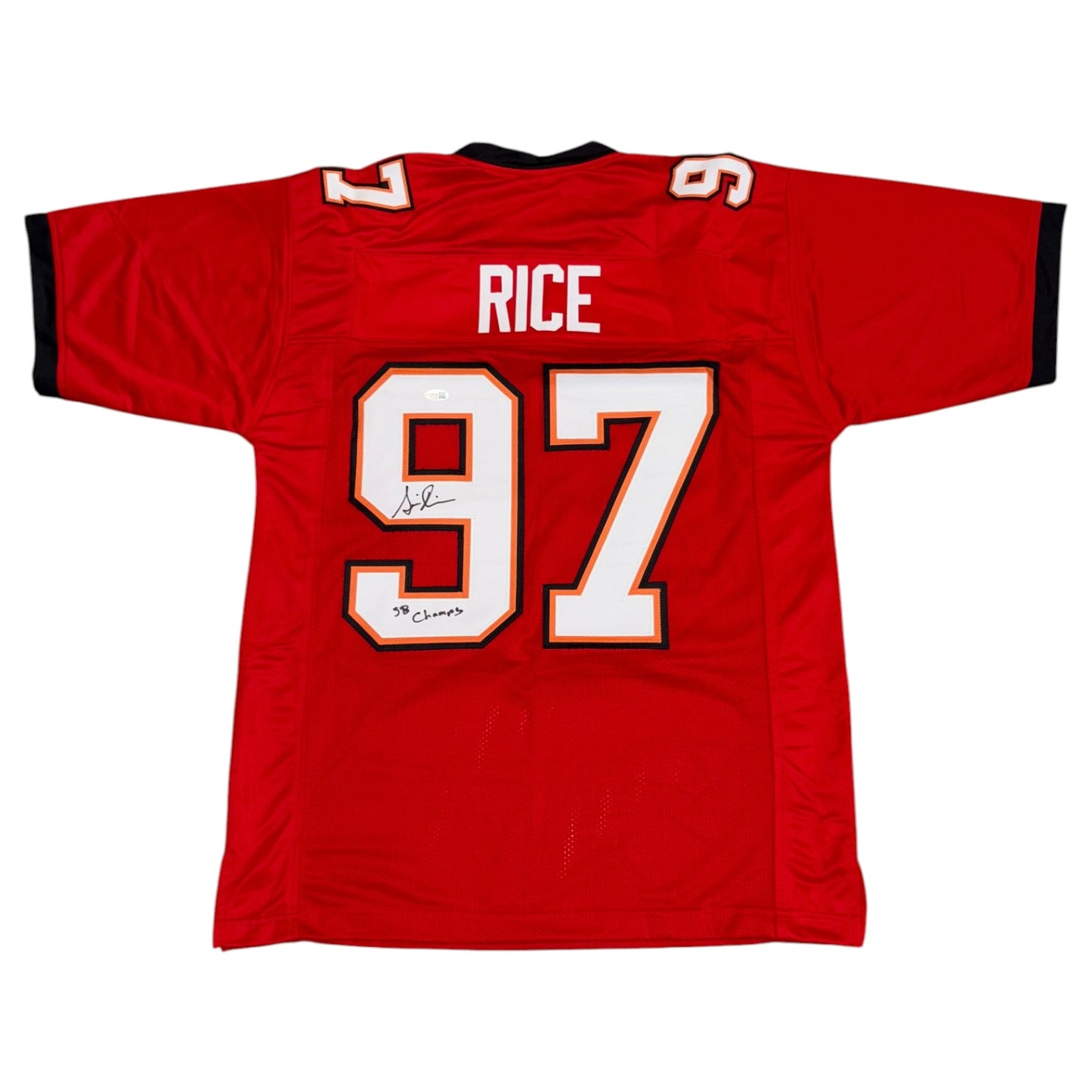 Simeon Rice Autographed Tampa Bay (Red #97) Custom Stitched Jersey - JSA