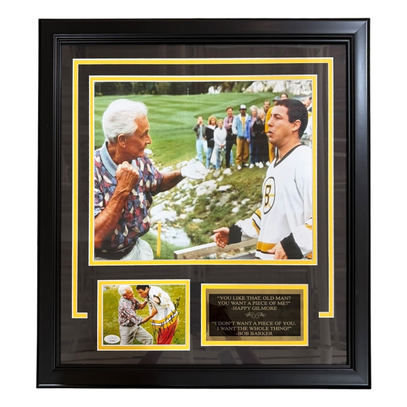 Bob Barker Autographed Happy Gilmore (Fight Scene with Adam Sandler) Deluxe Framed 11x14 with Signature - JSA