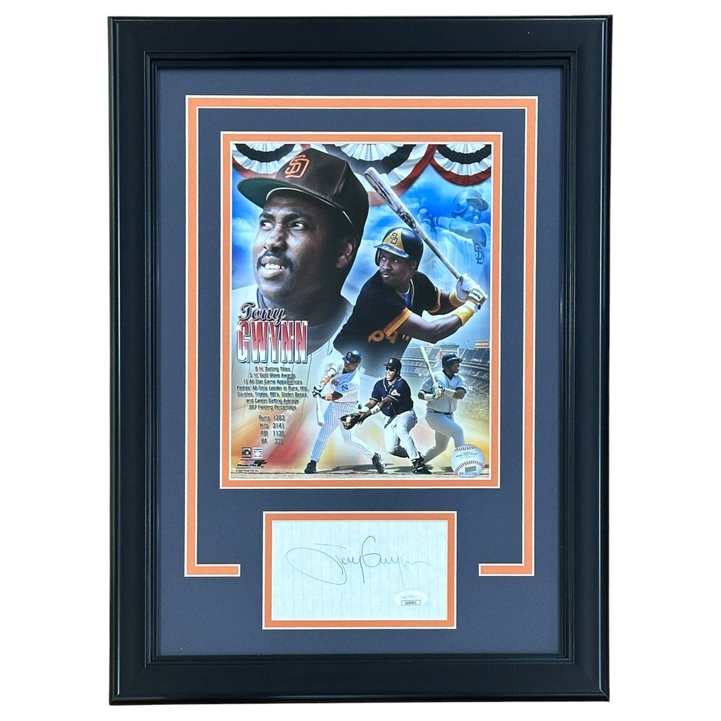 Tony Gwynn Autographed San Diego Padres Signature Series Frame - JSA