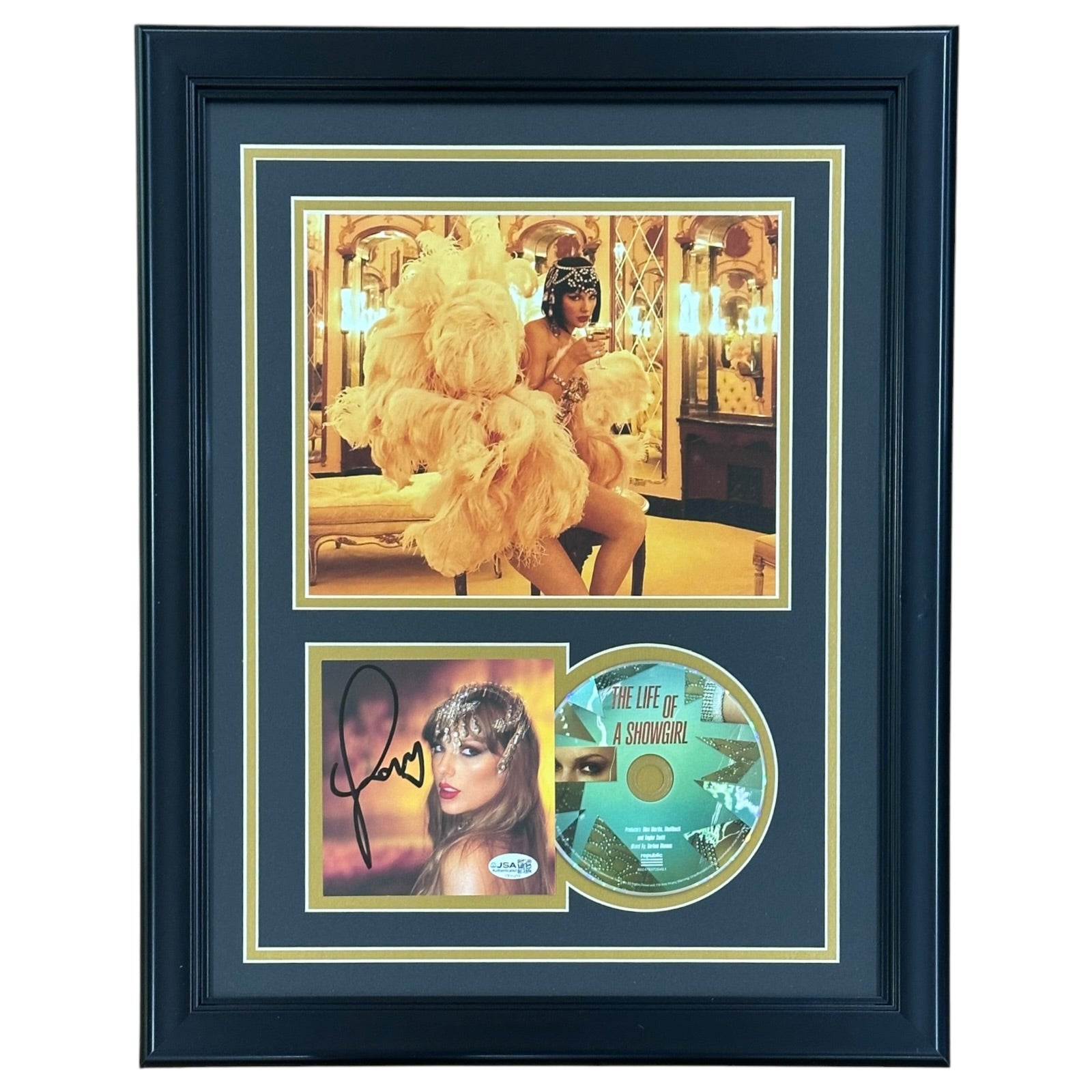 Taylor Swift Autographed The Life of a Showgirl CD Insert Deluxe Framed with 8x10 Photo - JSA